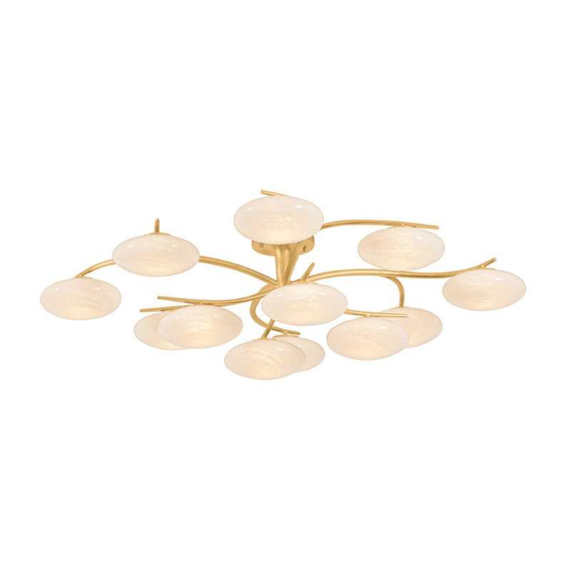 Hudson Valley 5013-VGL LED Semi Flush Mount, Vintage Gold Leaf
