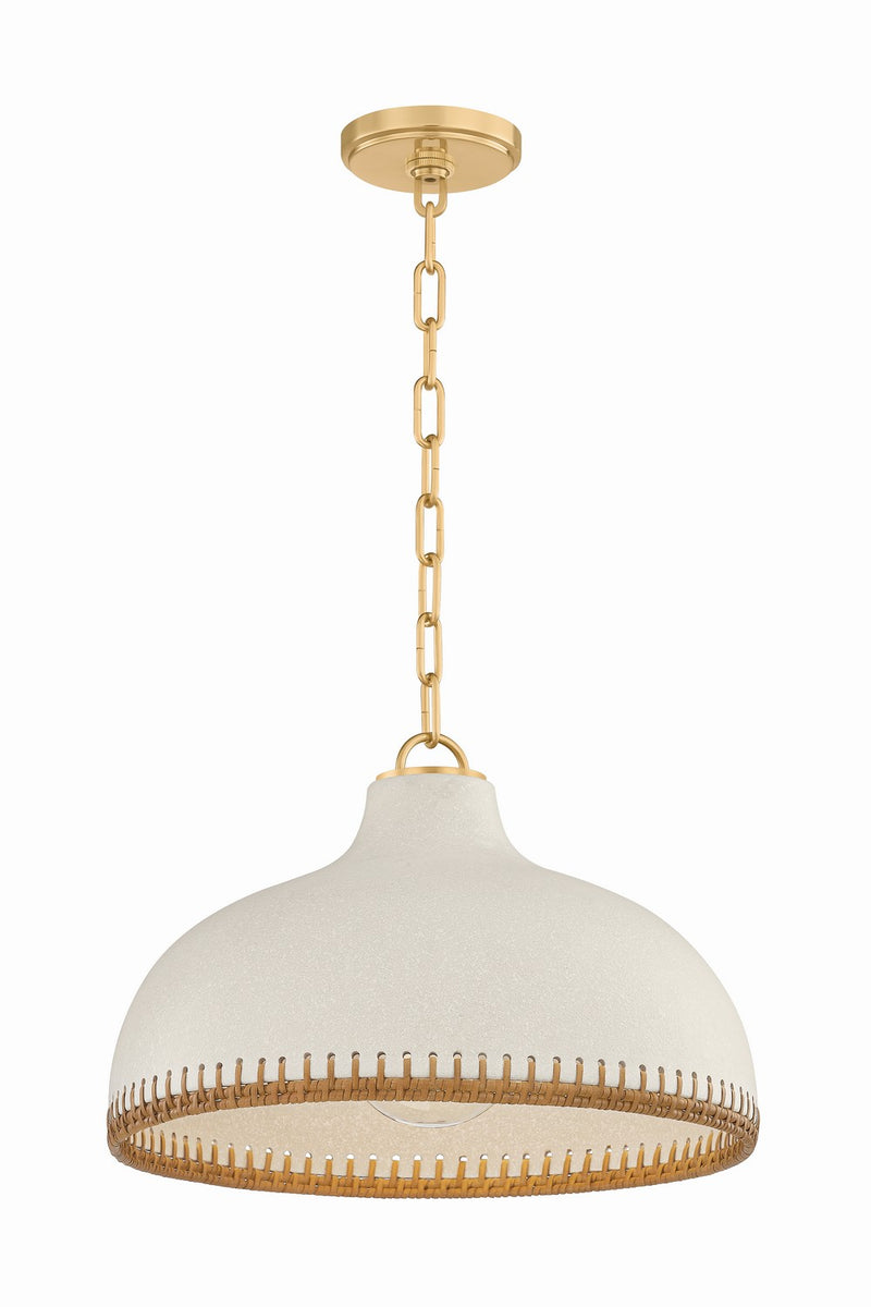 Hudson Valley 5317-AGB/CCP One Light Pendant, Aged Brass