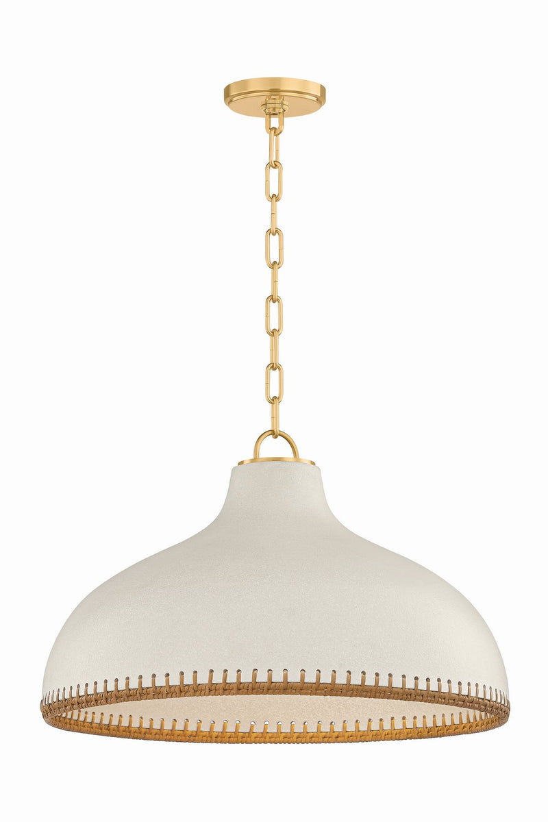 Hudson Valley 5322-AGB/CCP One Light Pendant, Aged Brass