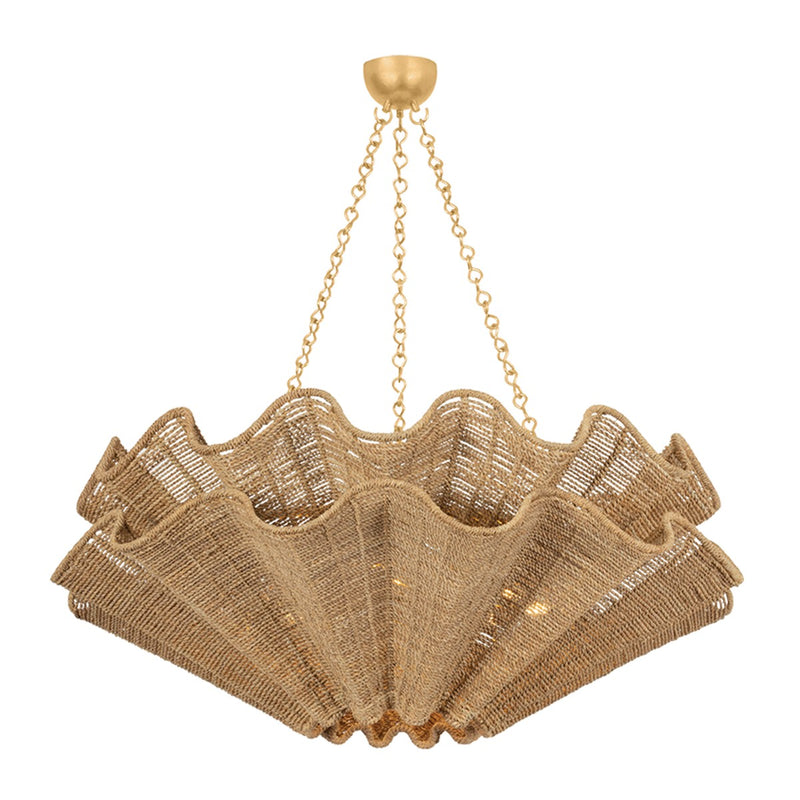 Hudson Valley 6208-VGL Eight Light Chandelier, Vintage Gold Leaf