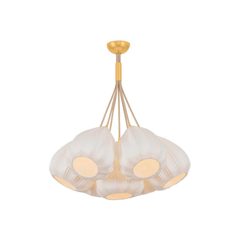 Hudson Valley 6528-VGL Seven Light Chandelier, Vintage Gold Leaf