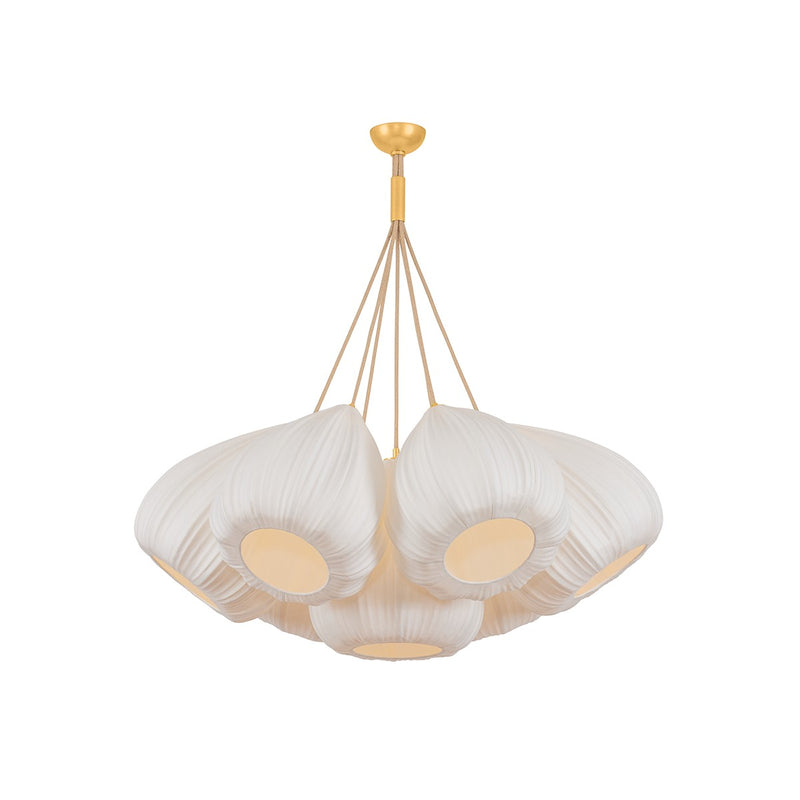 Hudson Valley 6540-VGL Seven Light Chandelier, Vintage Gold Leaf