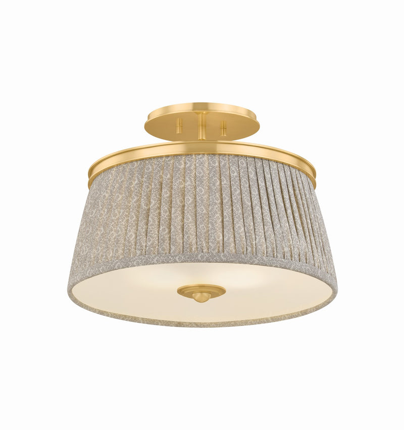 Hudson Valley 8517-AGB Two Light Semi Flush Mount, Aged Brass