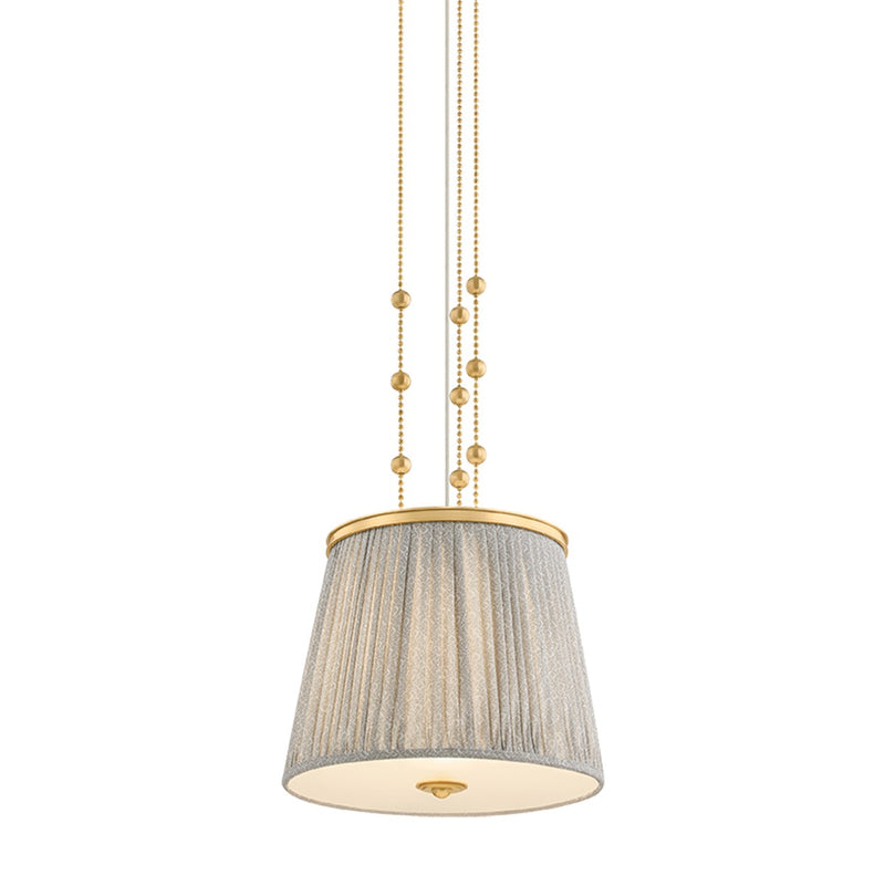 Hudson Valley 8519-AGB One Light Pendant, Aged Brass