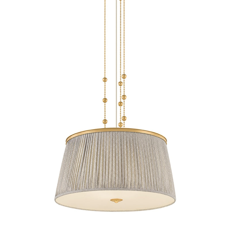 Hudson Valley 8528-AGB Three Light Pendant, Aged Brass