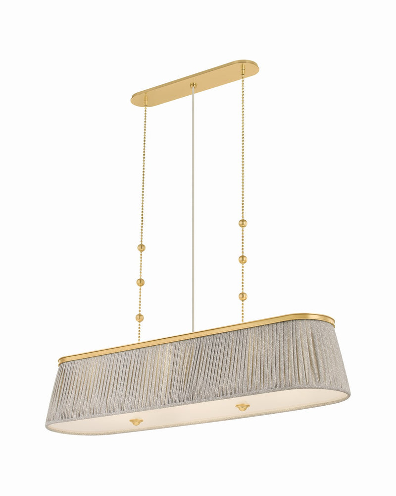 Hudson Valley 8549-AGB Three Light Linear, Aged Brass