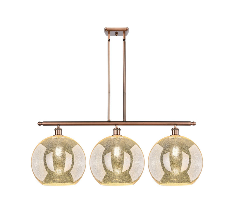 Innovations 516-3I-AC-G128-12 Three Light Island Pendant, Antique Copper