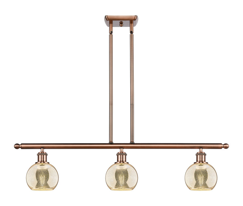 Innovations 516-3I-AC-G128-6 Three Light Island Pendant, Antique Copper