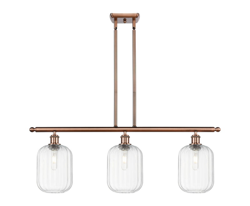 Innovations 516-3I-AC-G460-7CL Three Light Island Pendant, Antique Copper