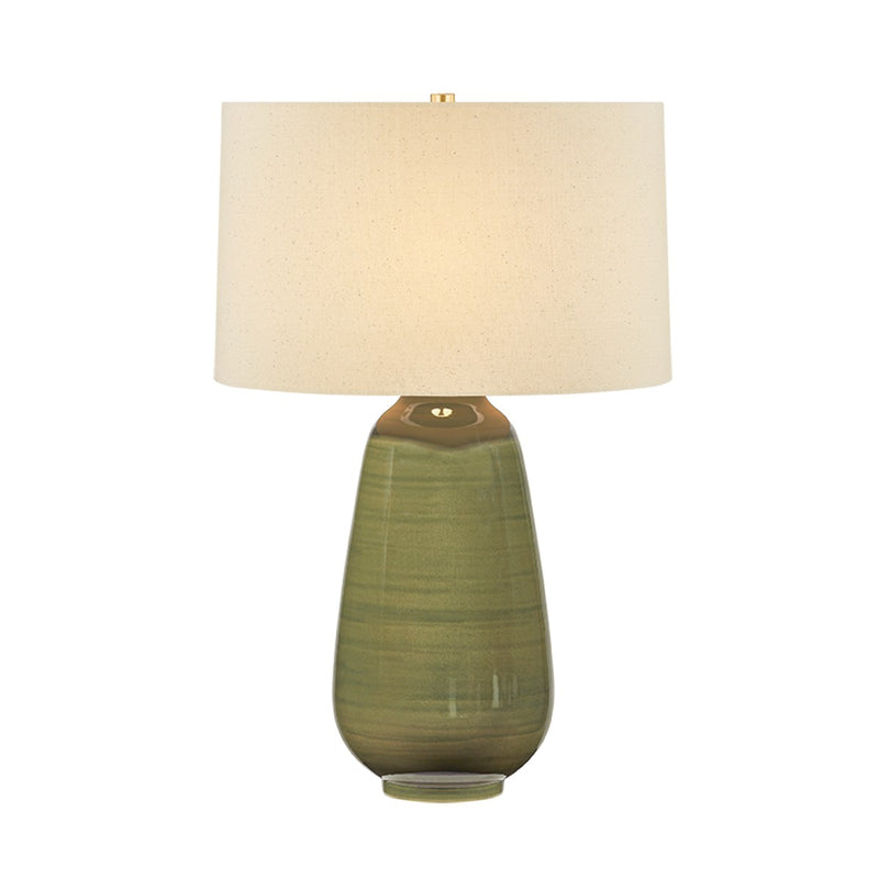 Hudson Valley L4231-AGB/CDF One Light Table Lamp, Aged Brass
