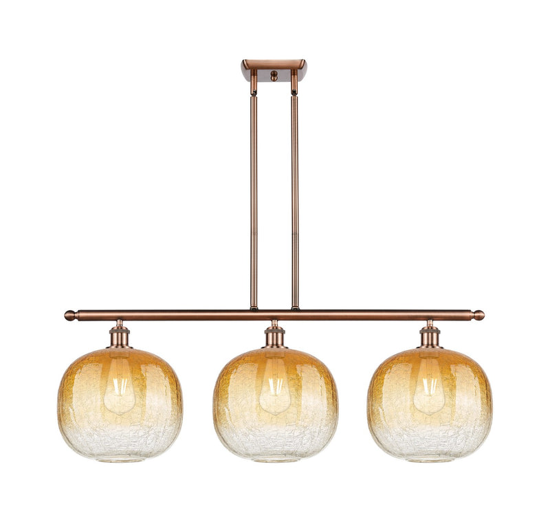 Innovations 516-3I-AC-G481-10AM Three Light Island Pendant, Antique Copper