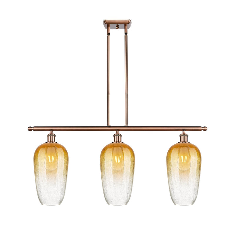 Innovations 516-3I-AC-G484-7AM Three Light Island Pendant, Antique Copper