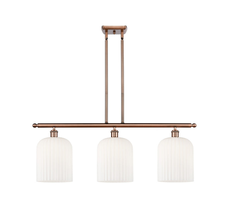 Innovations 516-3I-AC-G559-8GWH Three Light Island Pendant, Antique Copper