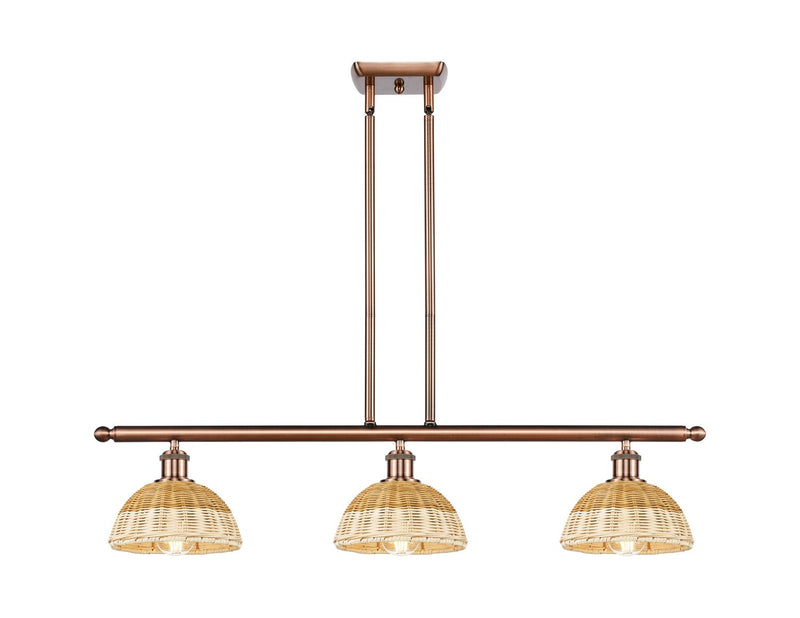 Innovations 516-3I-AC-NBD2-75-NAT Three Light Island Pendant, Antique Copper