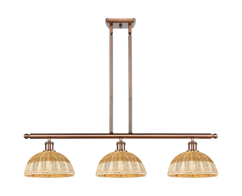 Innovations 516-3I-AC-NBD2-9-NAT Three Light Island Pendant, Antique Copper
