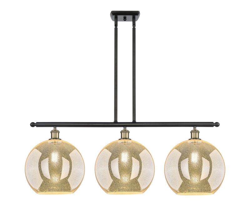 Innovations 516-3I-BAB-G128-12 Three Light Island Pendant, Black Antique Brass