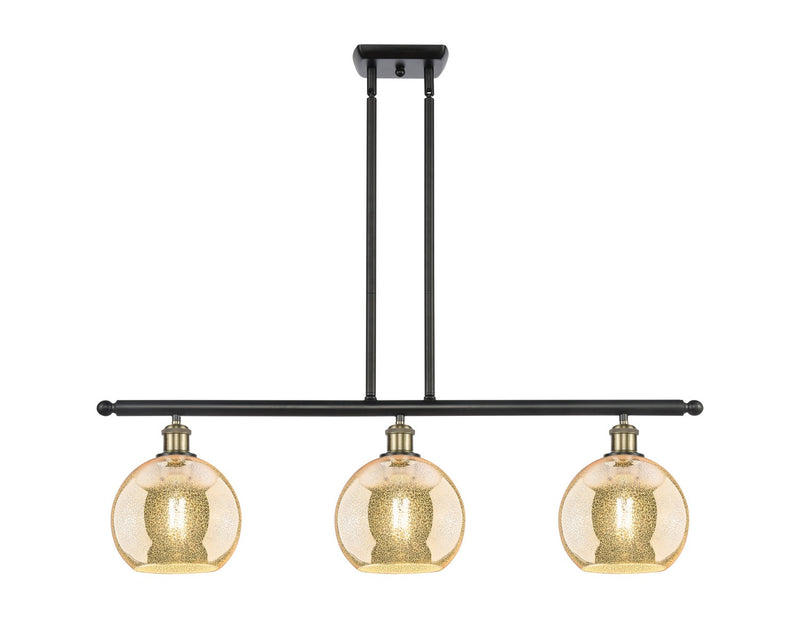Innovations 516-3I-BAB-G128-8 Three Light Island Pendant, Black Antique Brass
