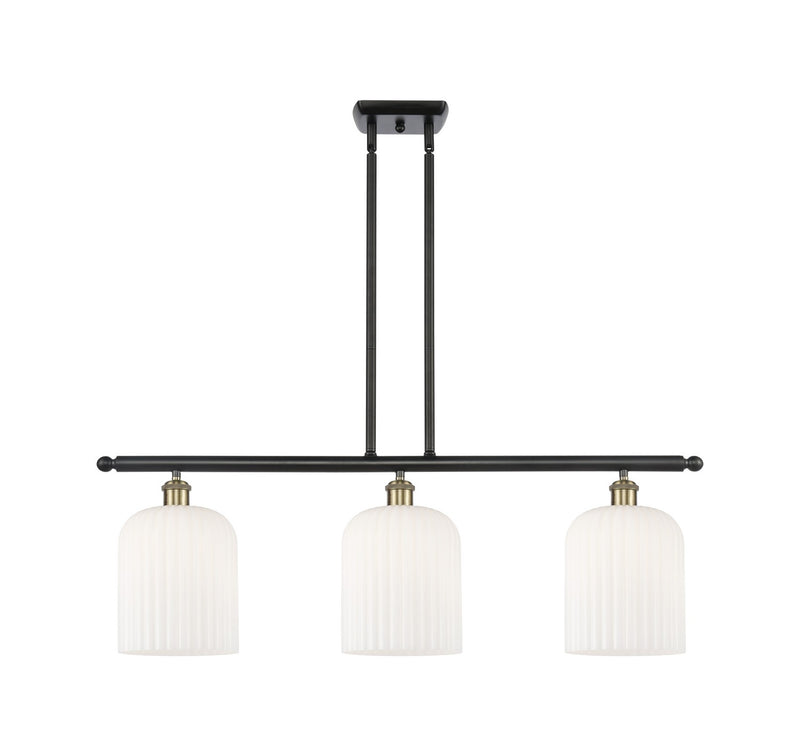 Innovations 516-3I-BAB-G559-8GWH Three Light Island Pendant, Black Antique Brass