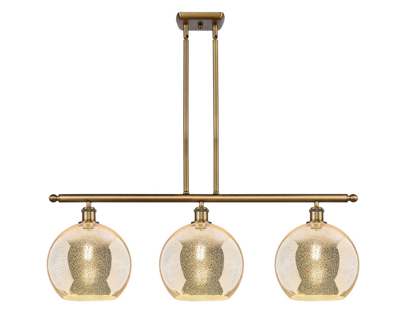 Innovations 516-3I-BB-G128-10 Three Light Island Pendant, Brushed Brass