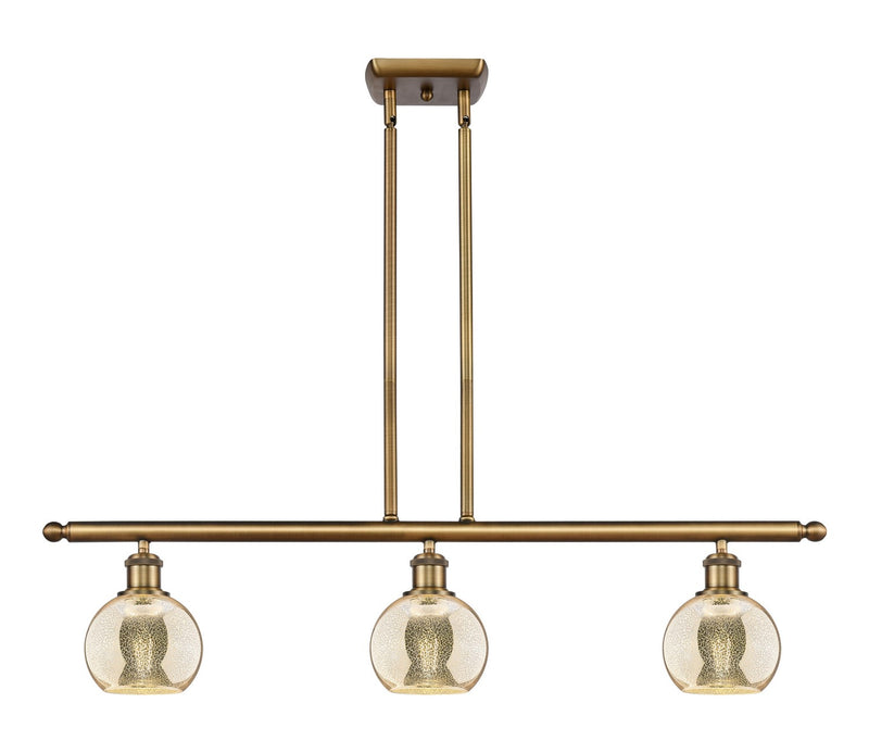 Innovations 516-3I-BB-G128-6 Three Light Island Pendant, Brushed Brass