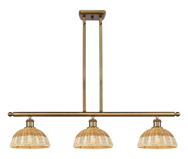 Innovations 516-3I-BB-NBD2-9-NAT Three Light Island Pendant, Brushed Brass