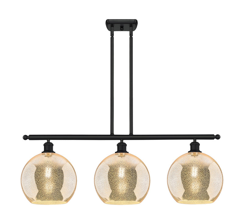 Innovations 516-3I-BK-G128-10 Three Light Island Pendant, Matte Black