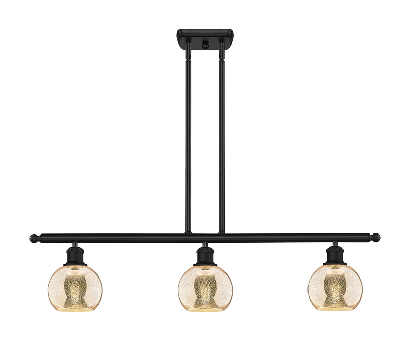 Innovations 516-3I-BK-G128-6 Three Light Island Pendant, Matte Black