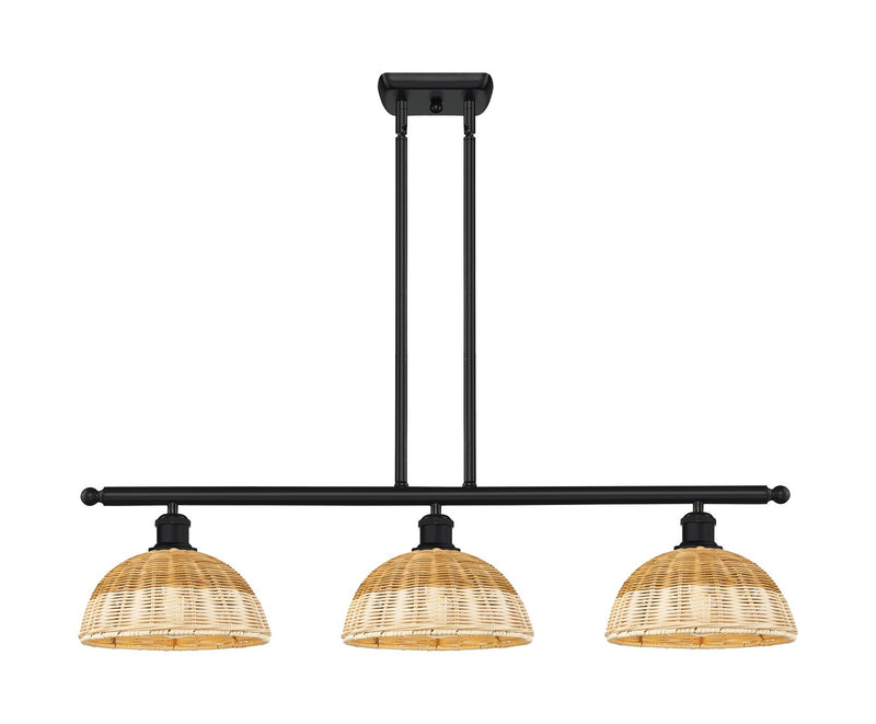 Innovations 516-3I-BK-NBD2-9-NAT Three Light Island Pendant, Matte Black
