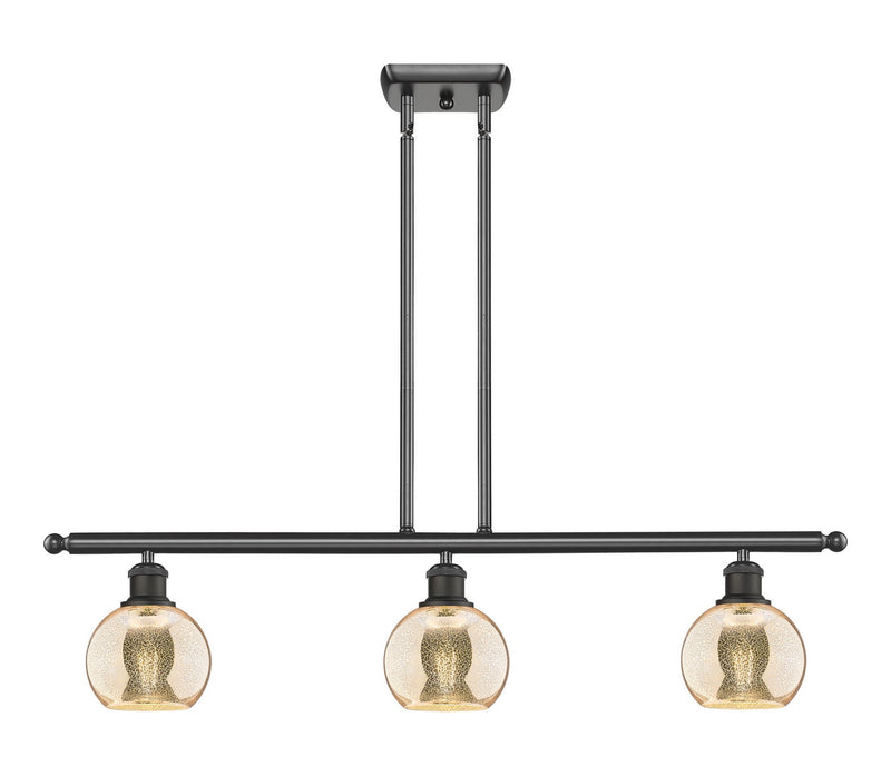 Innovations 516-3I-OB-G128-6 Three Light Island Pendant, Oil Rubbed Bronze