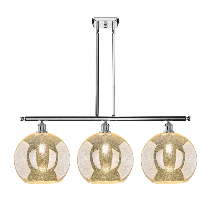 Innovations 516-3I-PC-G128-12 Three Light Island Pendant, Polished Chrome