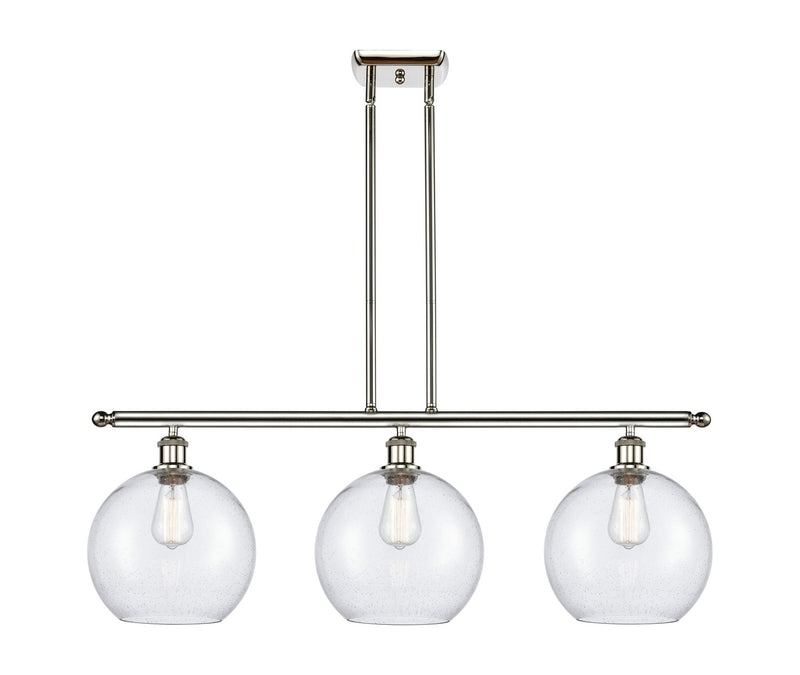 Innovations 516-3I-PN-G124-10 Three Light Island Pendant, Polished Nickel