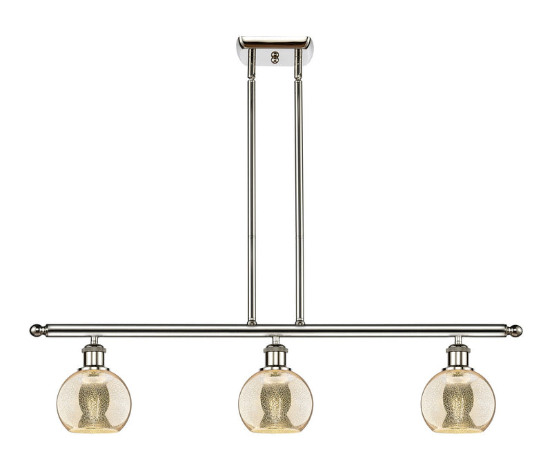Innovations 516-3I-PN-G128-6 Three Light Island Pendant, Polished Nickel