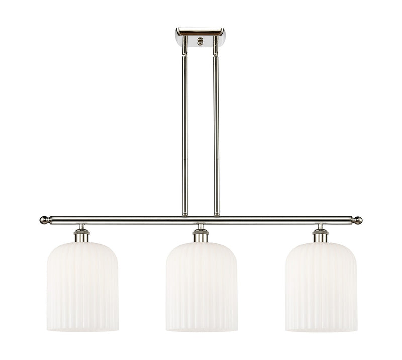 Innovations 516-3I-PN-G559-8GWH Three Light Island Pendant, Polished Nickel