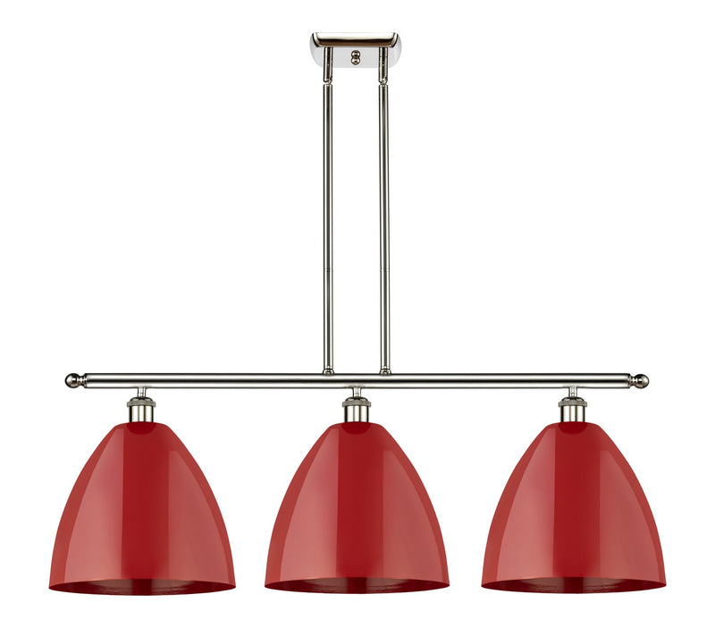 Innovations 516-3I-PN-MBD-12-RD Three Light Island Pendant, Polished Nickel