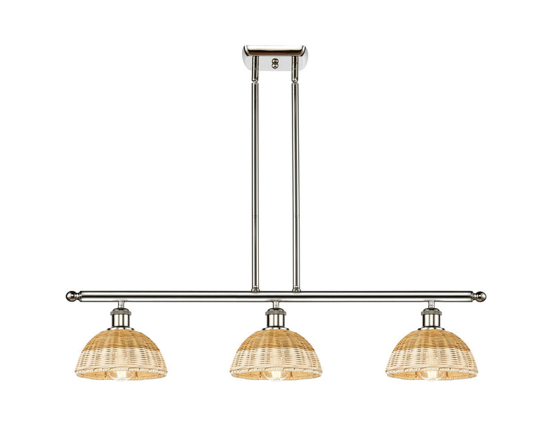 Innovations 516-3I-PN-NBD2-75-NAT Three Light Island Pendant, Polished Nickel