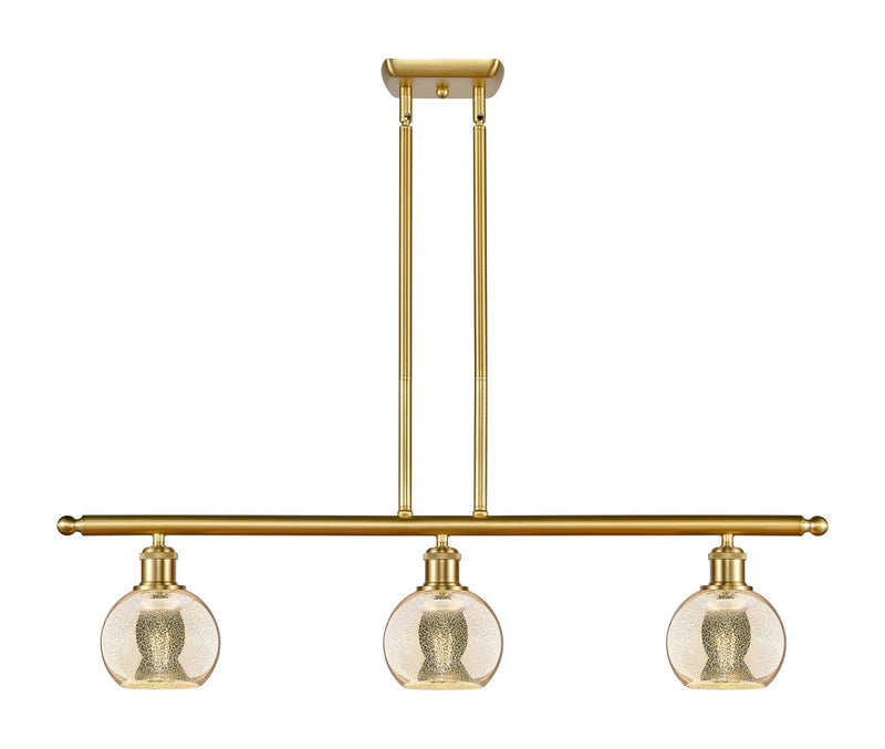 Innovations 516-3I-SG-G128-6 Three Light Island Pendant, Satin Gold
