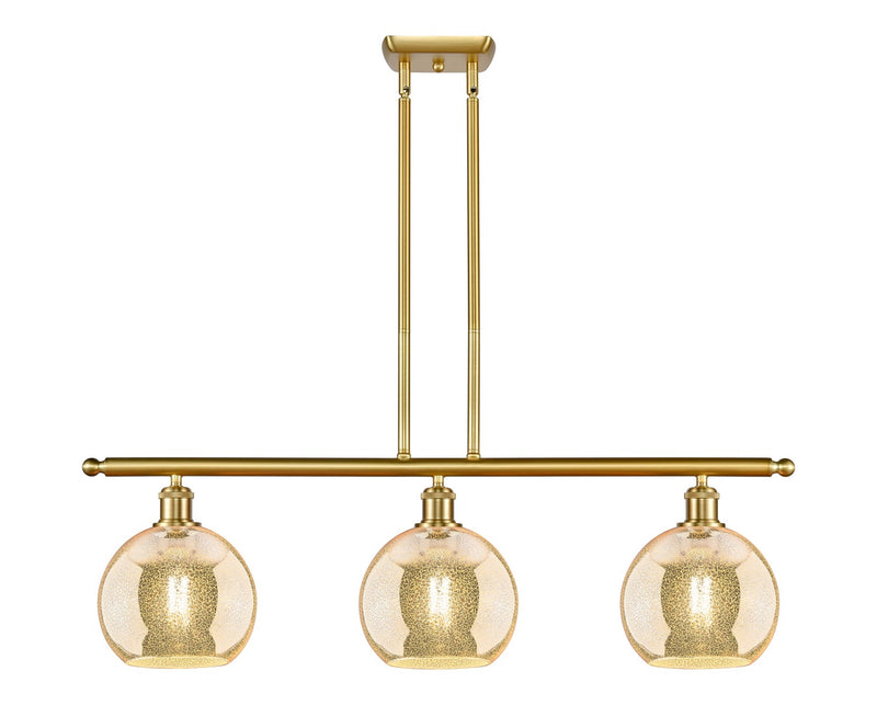 Innovations 516-3I-SG-G128-8 Three Light Island Pendant, Satin Gold
