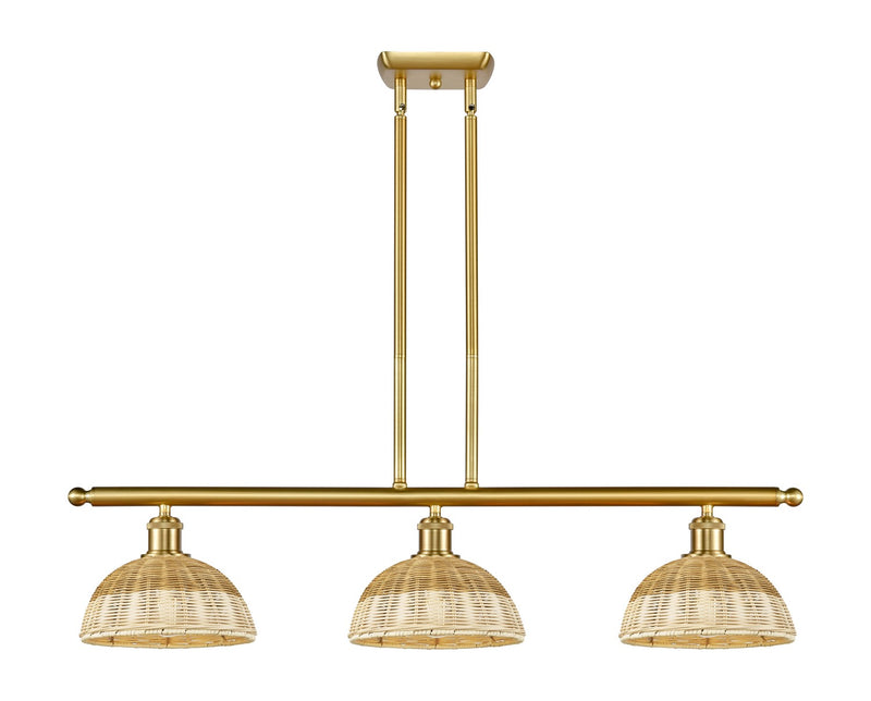 Innovations 516-3I-SG-NBD2-9-NAT Three Light Island Pendant, Satin Gold