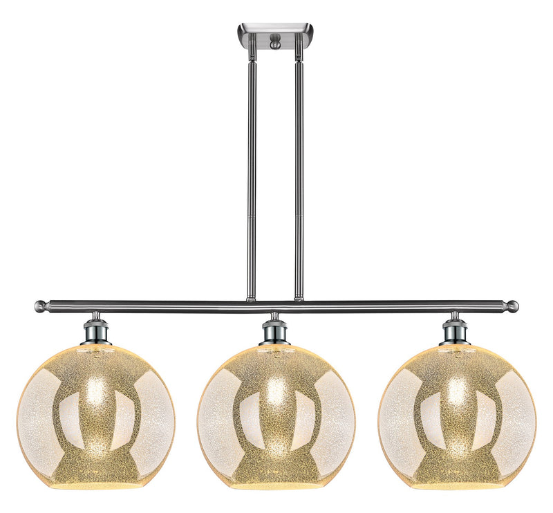 Innovations 516-3I-SN-G128-12 Three Light Island Pendant, Brushed Satin Nickel