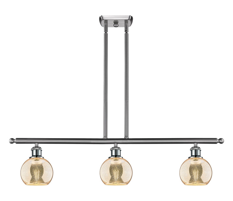 Innovations 516-3I-SN-G128-6 Three Light Island Pendant, Brushed Satin Nickel