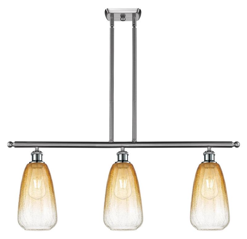 Innovations 516-3I-SN-G480-6AM Three Light Island Pendant, Brushed Satin Nickel