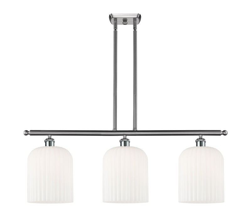 Innovations 516-3I-SN-G559-8GWH Three Light Island Pendant, Brushed Satin Nickel