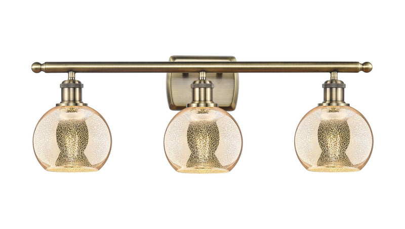 Innovations 516-3W-AB-G128-6 Three Light Bath Vanity, Antique Brass