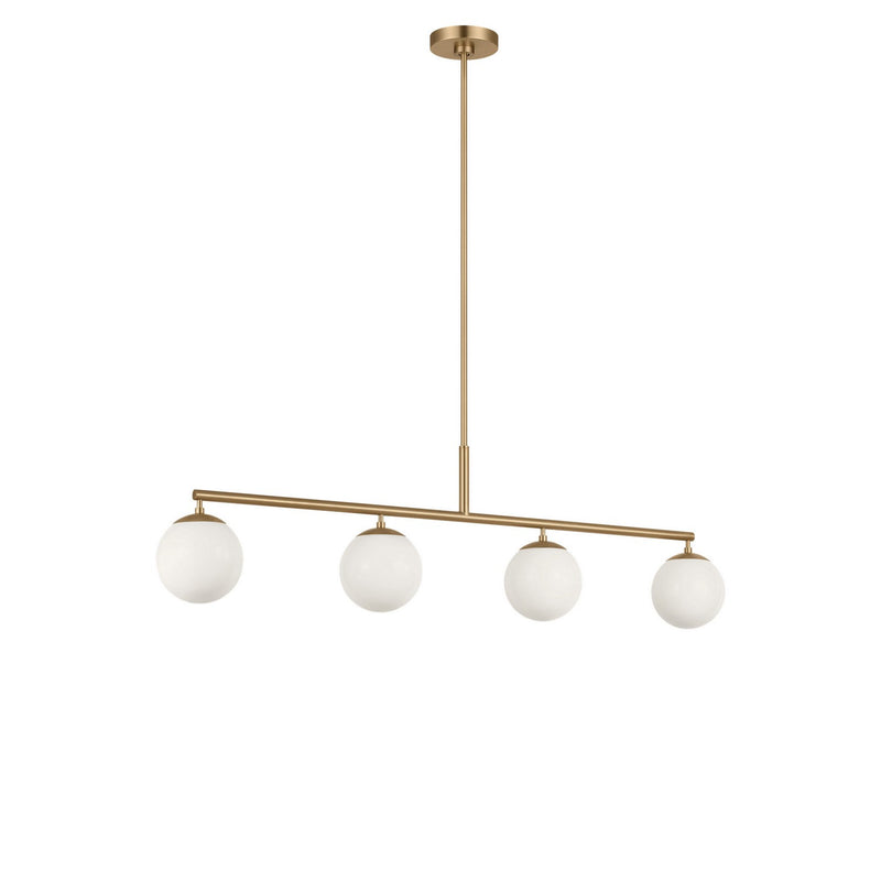 Generation Lighting GLC1814SB Four Light Linear Chandelier, Satin Brass
