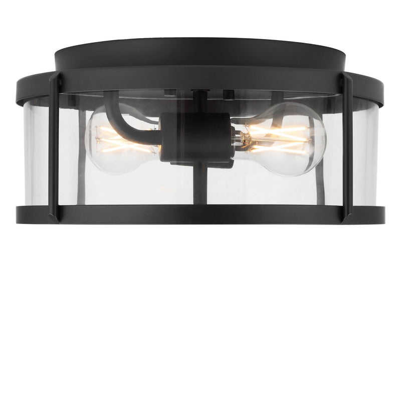Generation Lighting GLF1732MBKE Two Light Flush Mount, Midnight Black