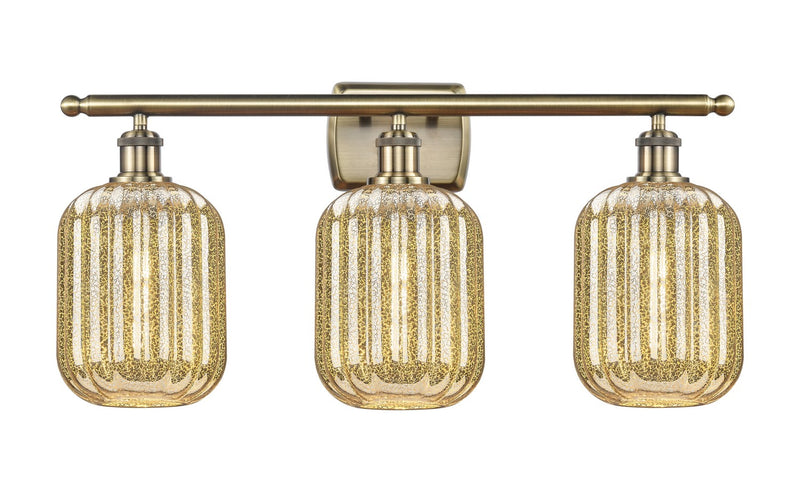 Innovations 516-3W-AB-G460-7ME Three Light Bath Vanity, Antique Brass