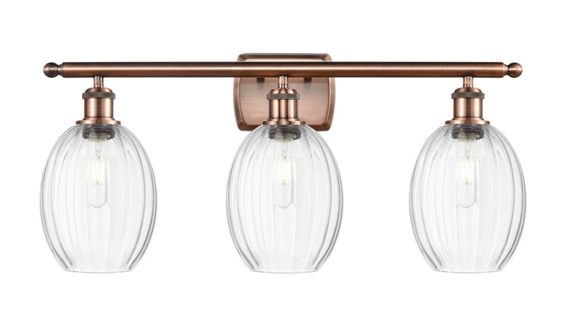 Innovations 516-3W-AC-G459-6CL Three Light Bath Vanity, Antique Copper