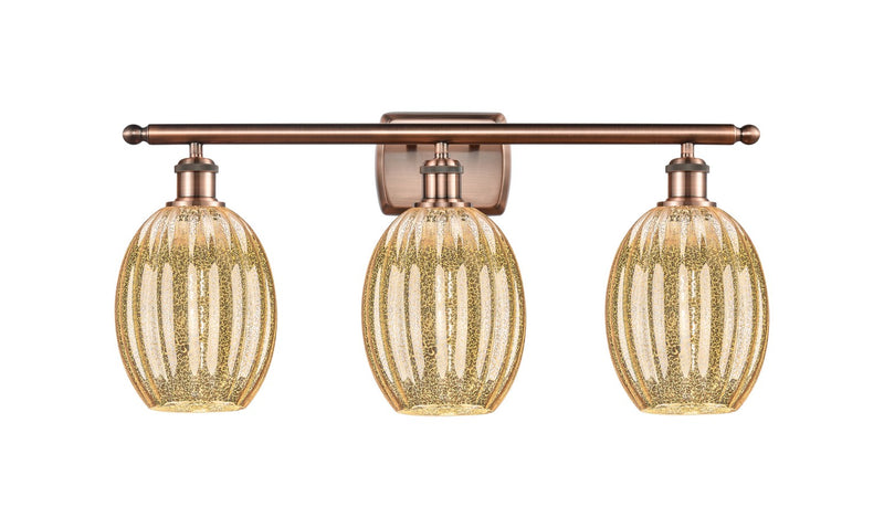 Innovations 516-3W-AC-G459-6ME Three Light Bath Vanity, Antique Copper