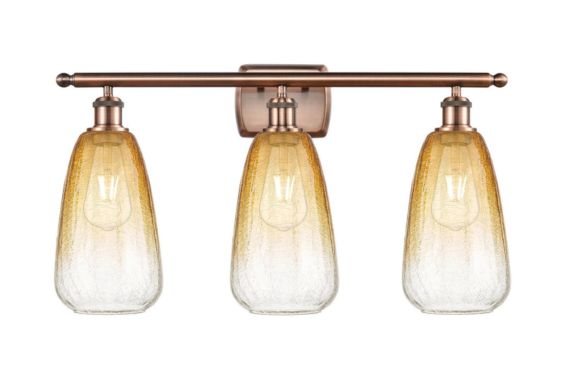 Innovations 516-3W-AC-G480-6AM Three Light Bath Vanity, Antique Copper