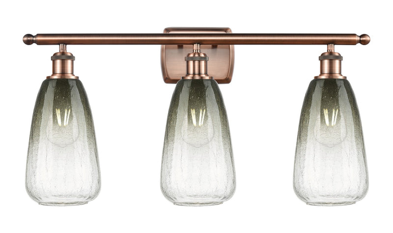 Innovations 516-3W-AC-G480-6SL Three Light Bath Vanity, Antique Copper